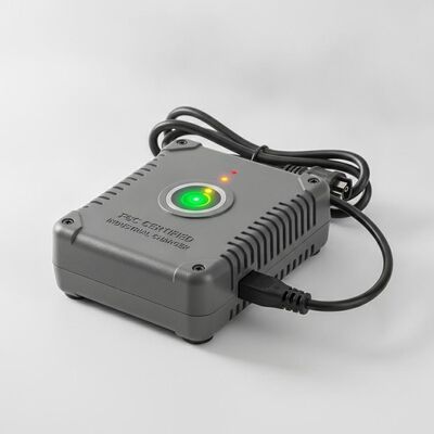 Caricabatterie standard certificati FCC con indicatore di stato di carica a LED e design compatto da 300 g per uso industriale