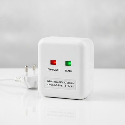 Caricabatterie standard con indicatore di stato di carica a LED, tempo di ricarica di 4-6 ore e ingresso CA 180V-240V