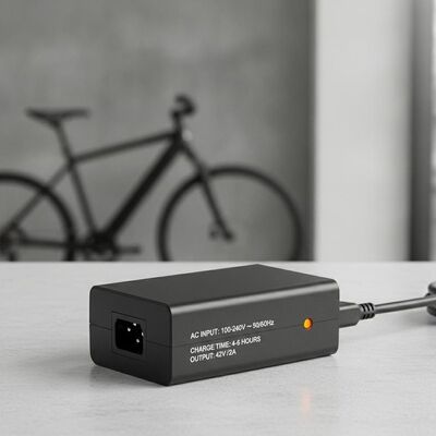 300 grammi caricabatterie leggera per biciclette elettriche con ingresso AC da 100-240V e tempo di ricarica da 4-6 ore per biciclette elettriche